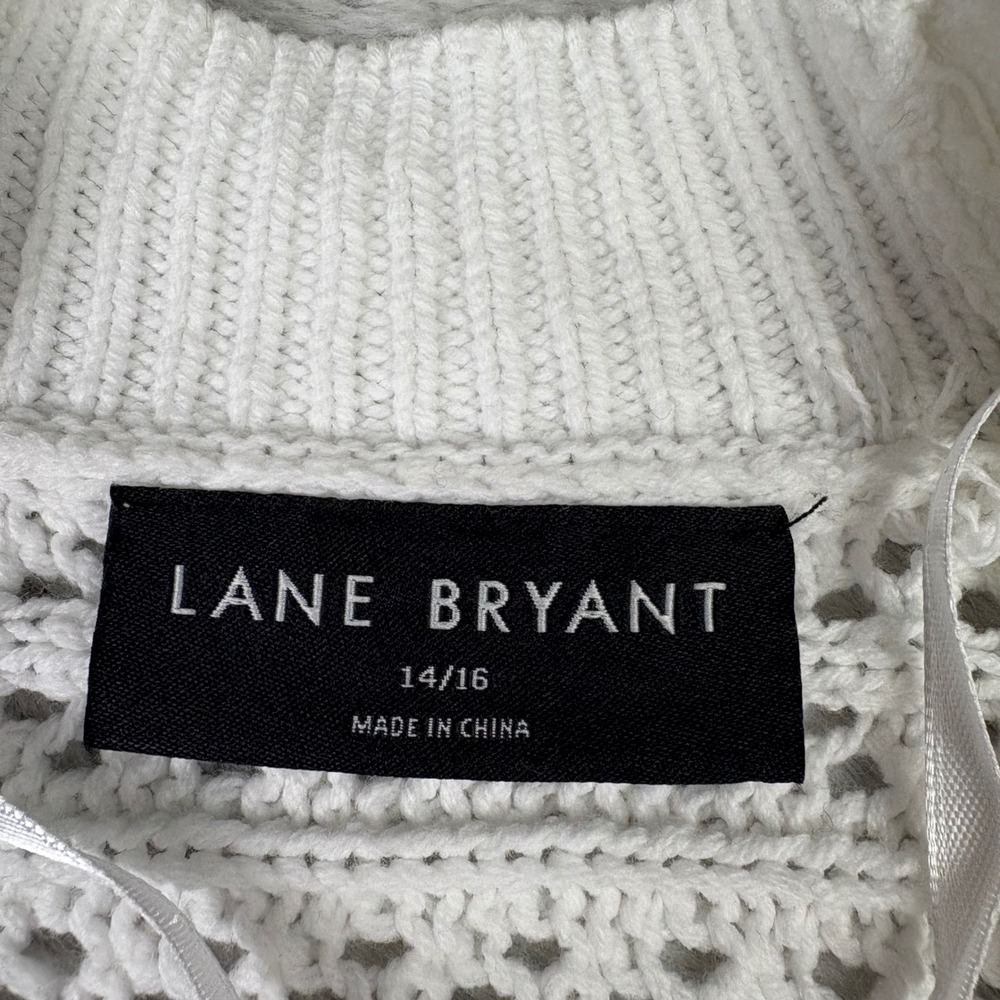Lane Bryant Open Front Stitch Cardigan Long Sleeve Summer Coastal Beach 14-16 - Picture 4 of 10